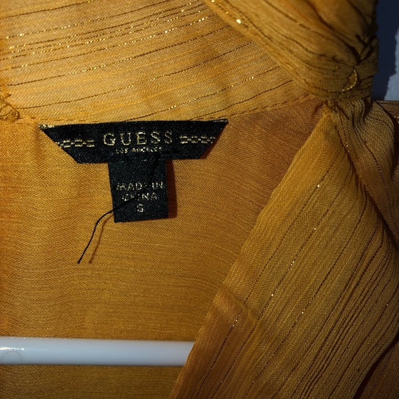 NWT Guess Long Sleeve Camilla Bodysuit Golden Wand - Picture 2 of 6